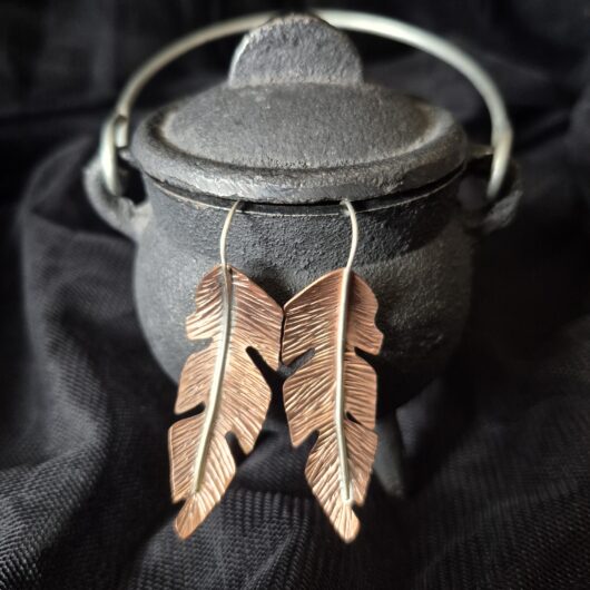 Copper Feather Earrings
