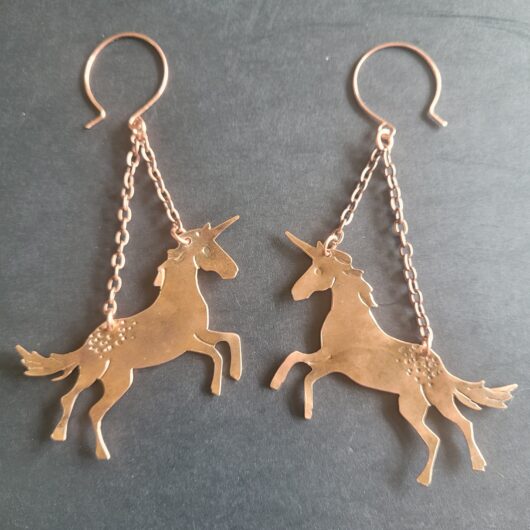 Copper Unicorn Earrings